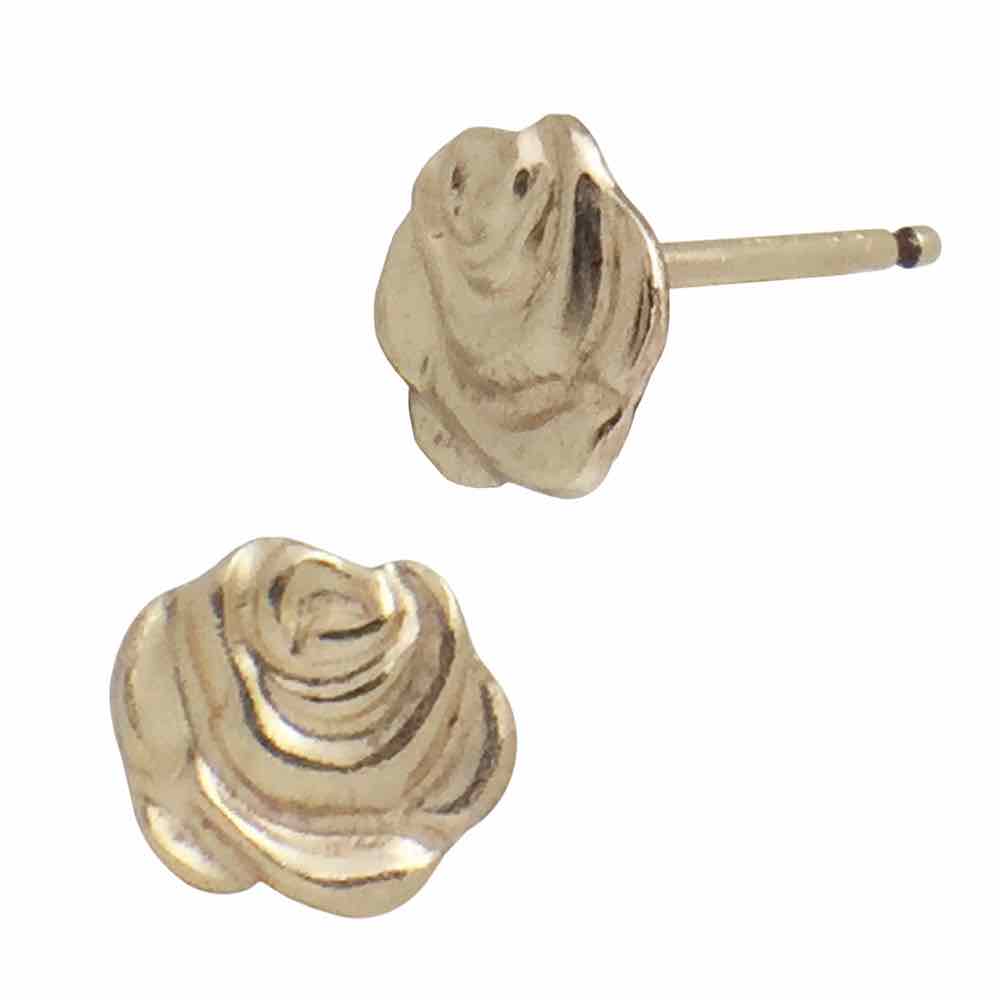 Gold Filled Yellow 6mm Rose Flower Stud Earring