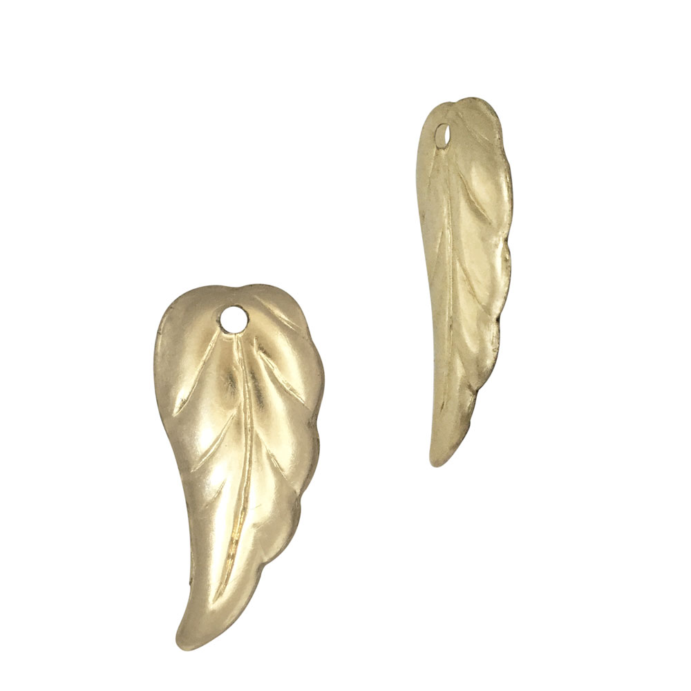 Gold Filled Yellow Plain Leaf Charms with Hole