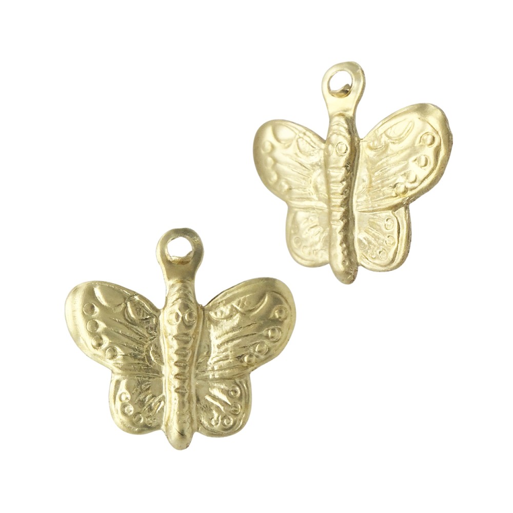 14K Gold Yellow 10x11mm Butterfly Charm