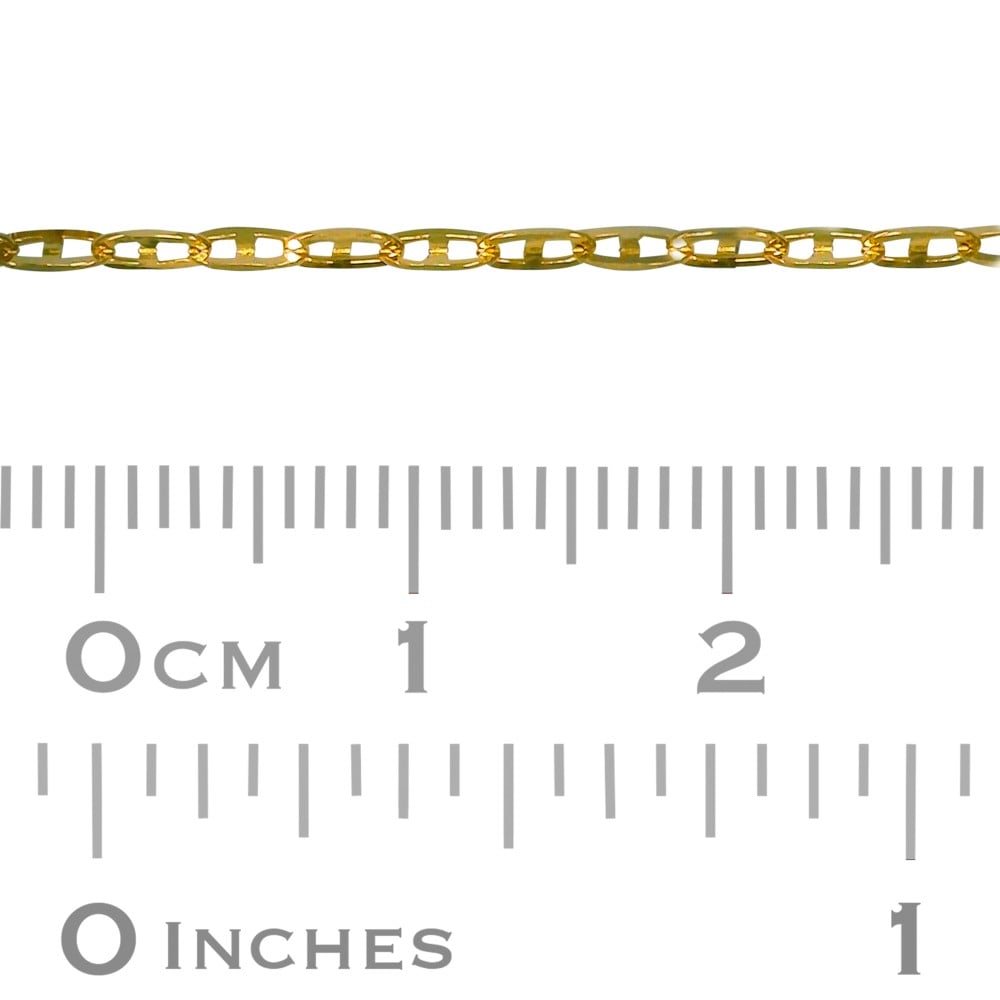 3.7mm 14K Gold Diamond Cut/Shiny Anchor Chain