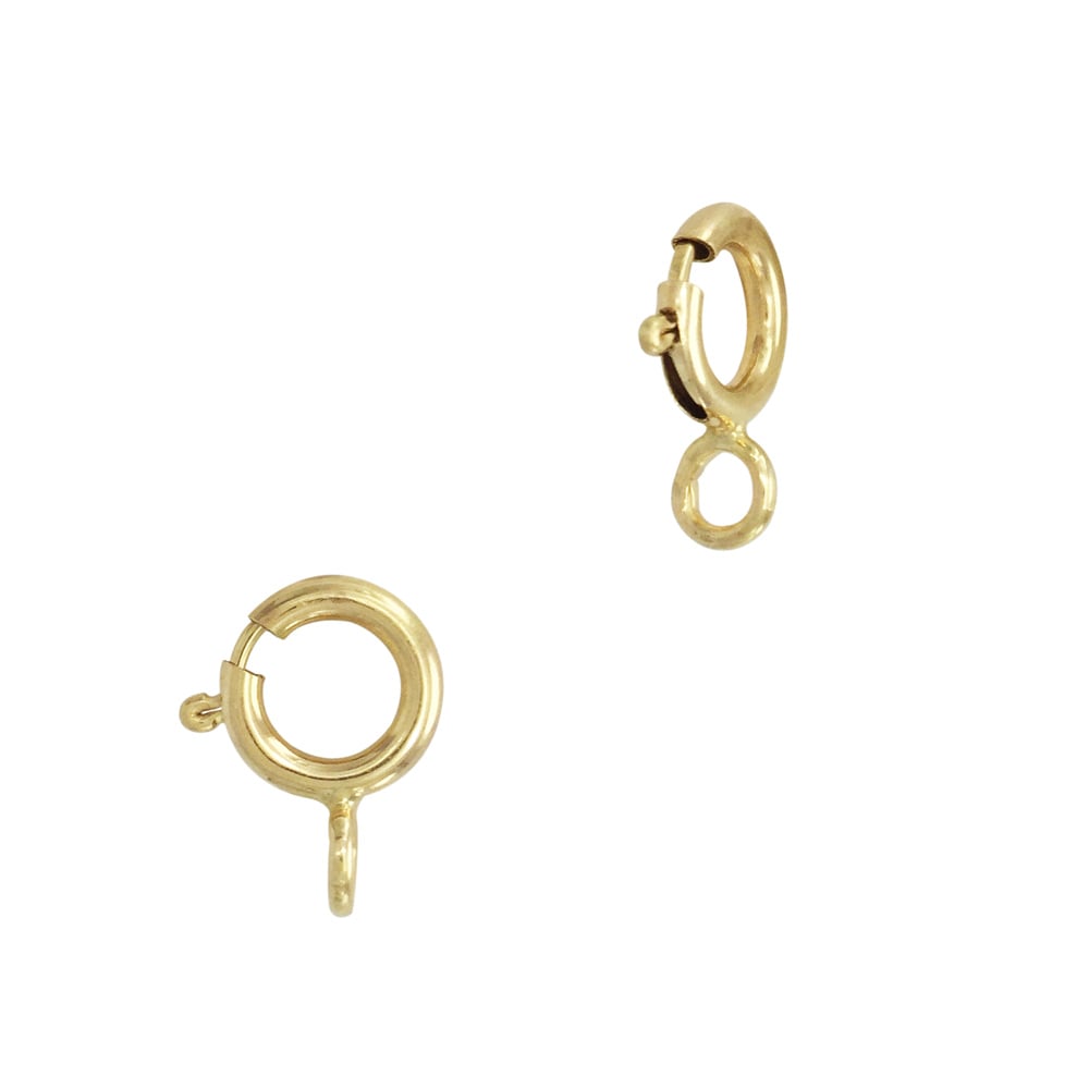 Gold Filled Yellow 5.0mm Spring Ring Clasp With Attached Jump Ring