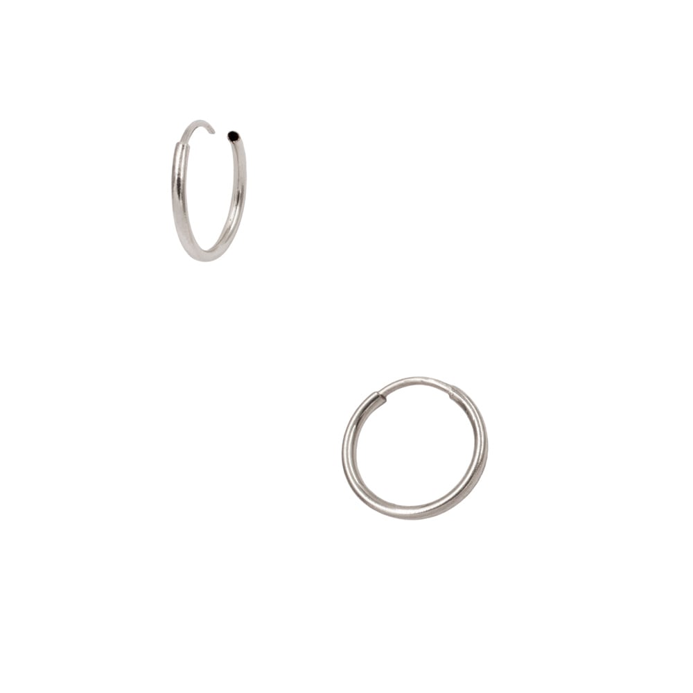 Sterling Silver 9mm White Endless Round Hoop Earring