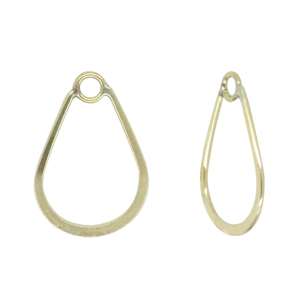 Pear Shaped Smooth, Flat Gold Filled Geometric Connector for Dangling and More