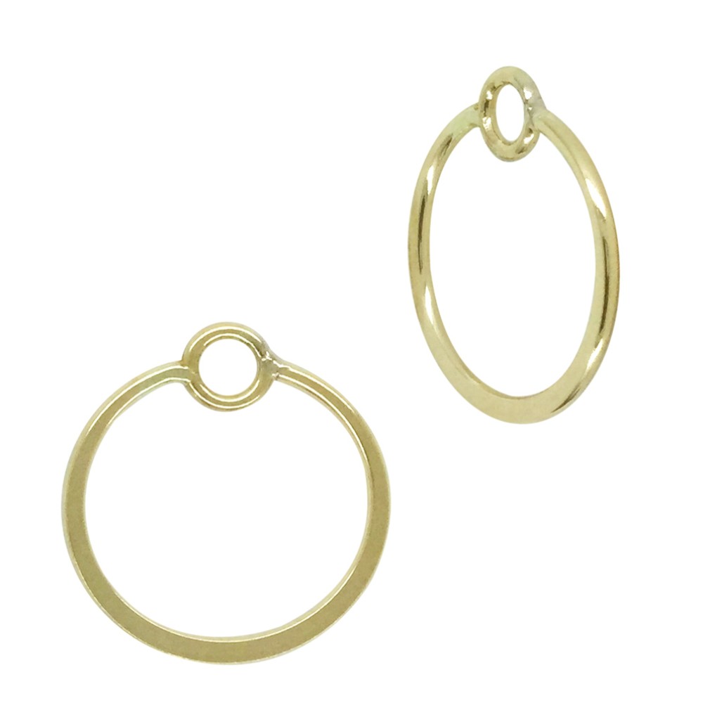 Circle Shaped Smooth, Flat Gold Filled Geometric Connector for Dangling and More
