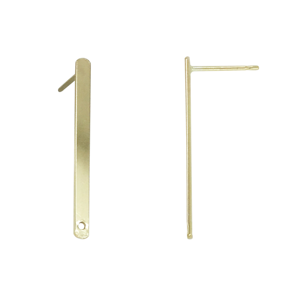 Gold Filled Yellow 25mm Rectangle Bar Stud Earring