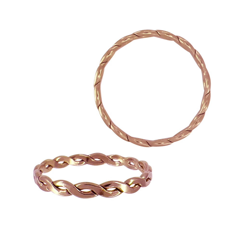 Gold Filled Rose Size 5 Dual Weave Stacking Ring