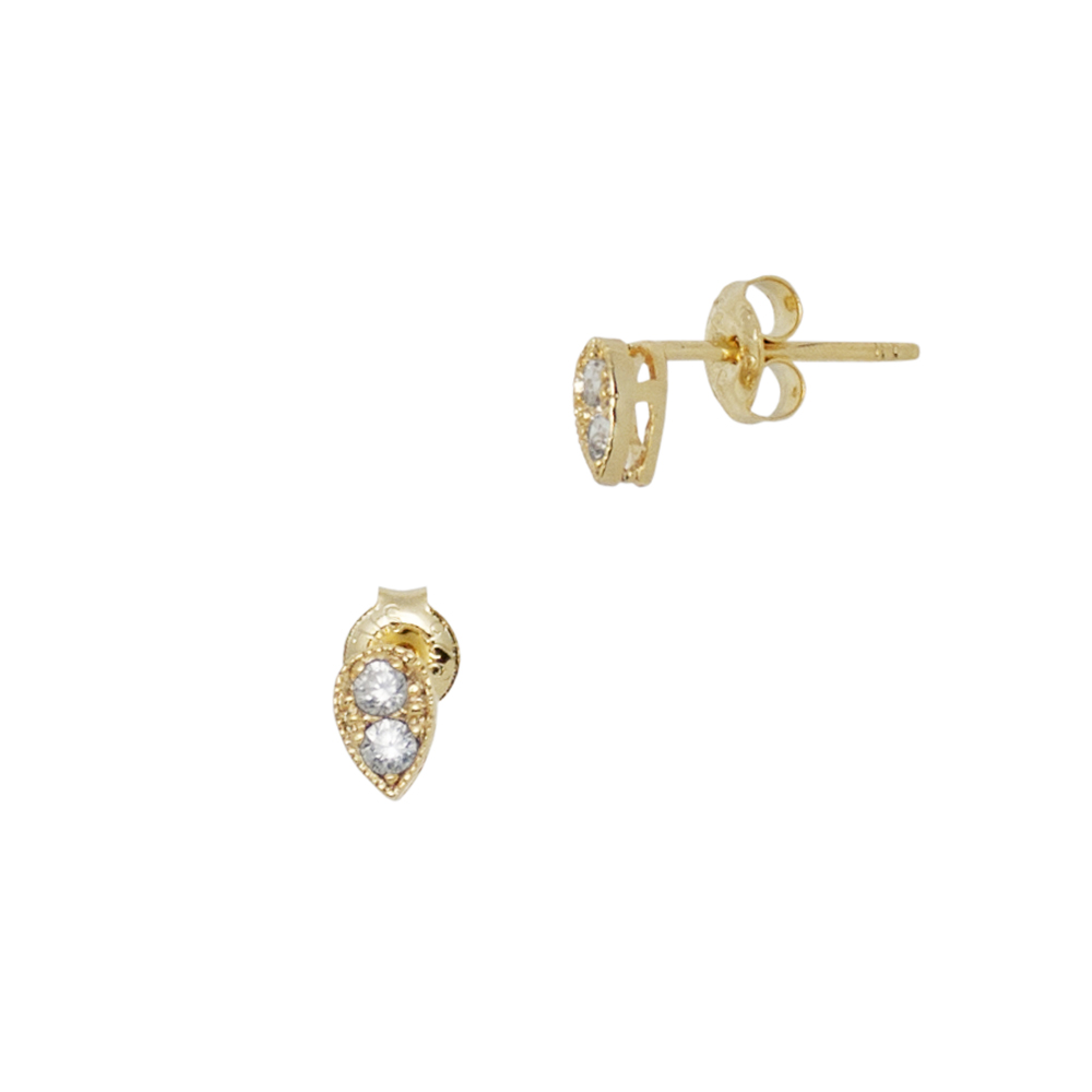 Yellow 5.5X4mm Pear Earring with Cubic Zirconia