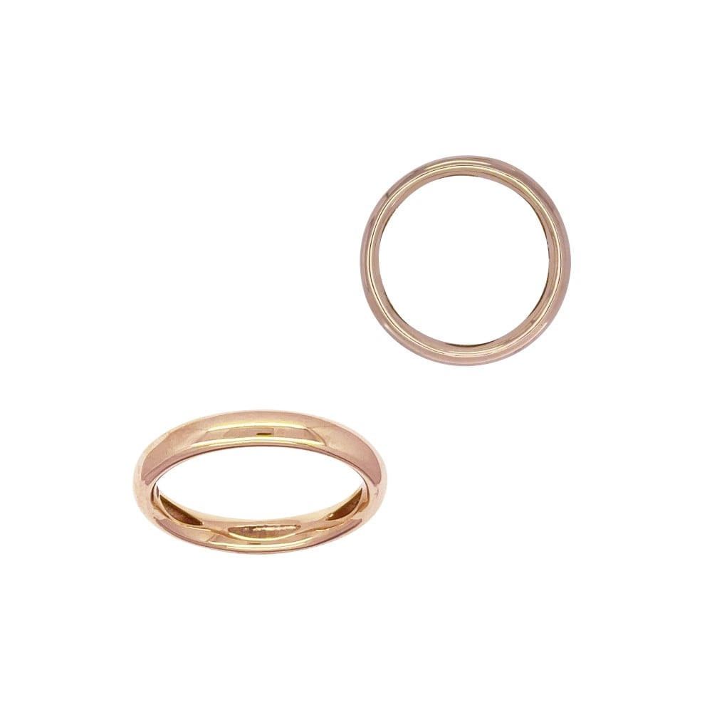 14K Gold 3mm US Size 5 Rounded Comfort Fit Lightweight Band