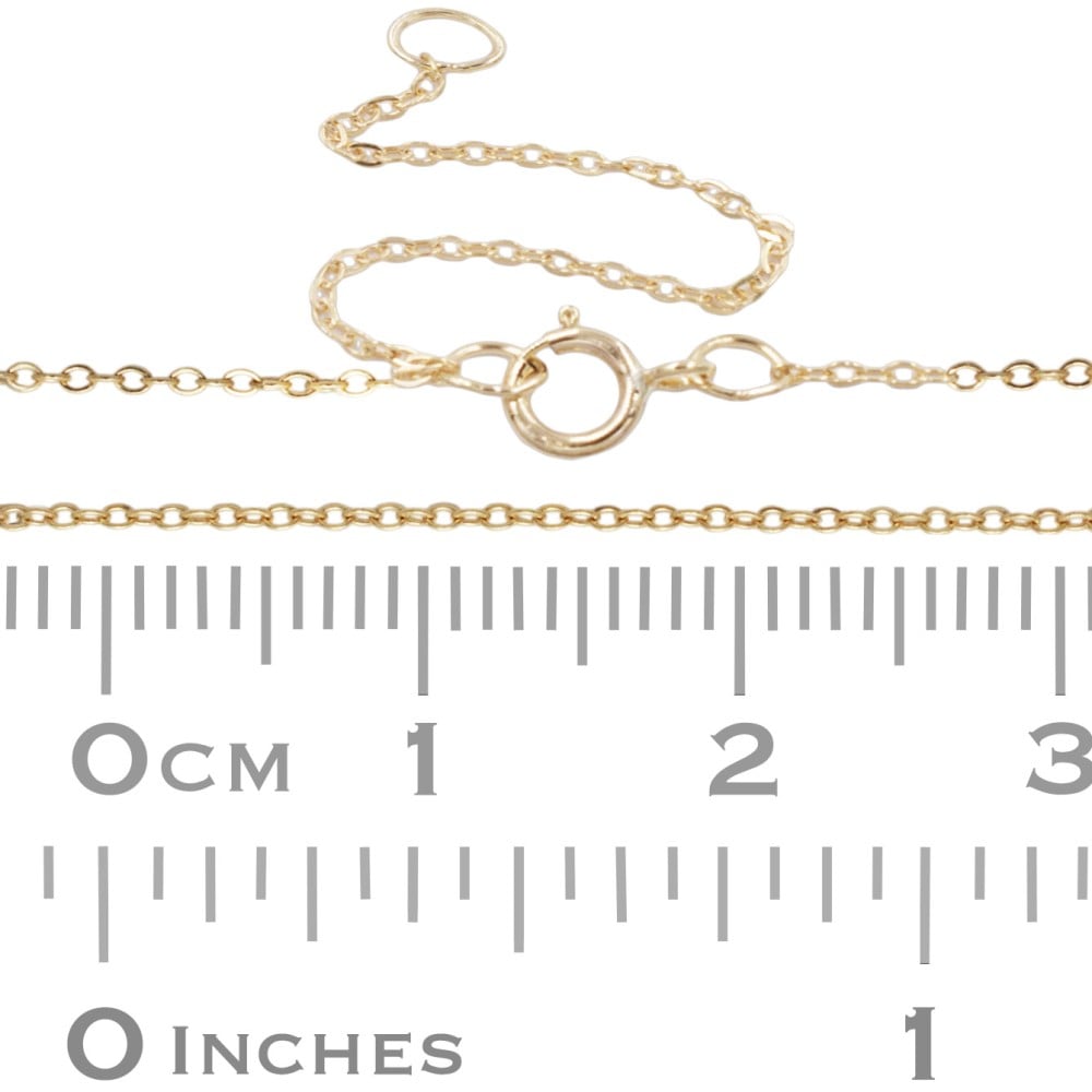 18K Gold Flat/Shiny 1.0mm Oval Link Cable Chain