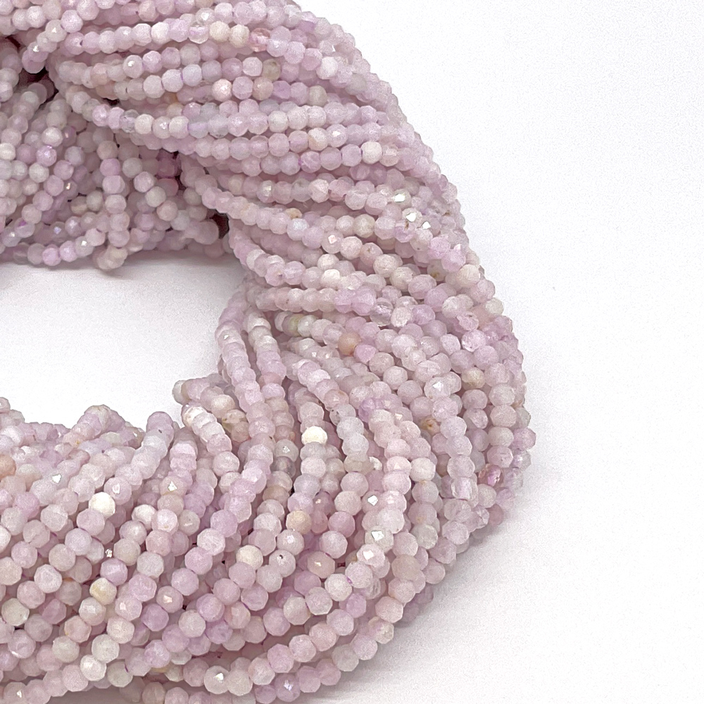 Roundel Faceted 2x1mm Kunzite Beads by Strand