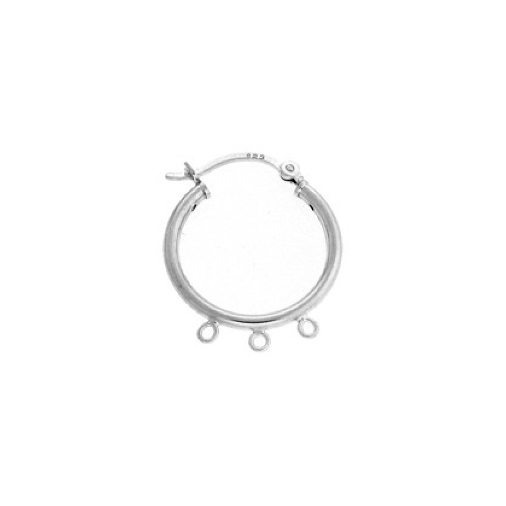 20mm Sterling Silver Multi-Ring Click Hoop Earring