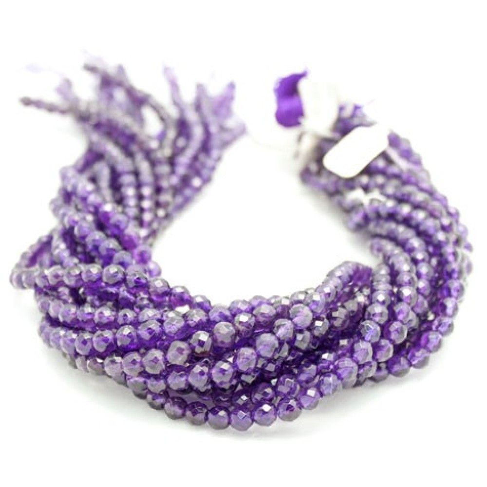 Round Faceted 6mm Amethyst Beads by Strand