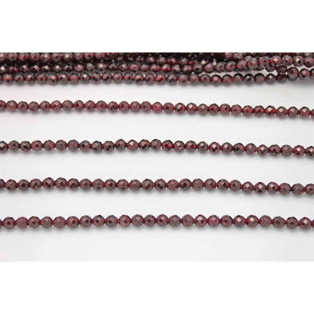 6mm Garnet Faceted Round Beads (A- Quality)