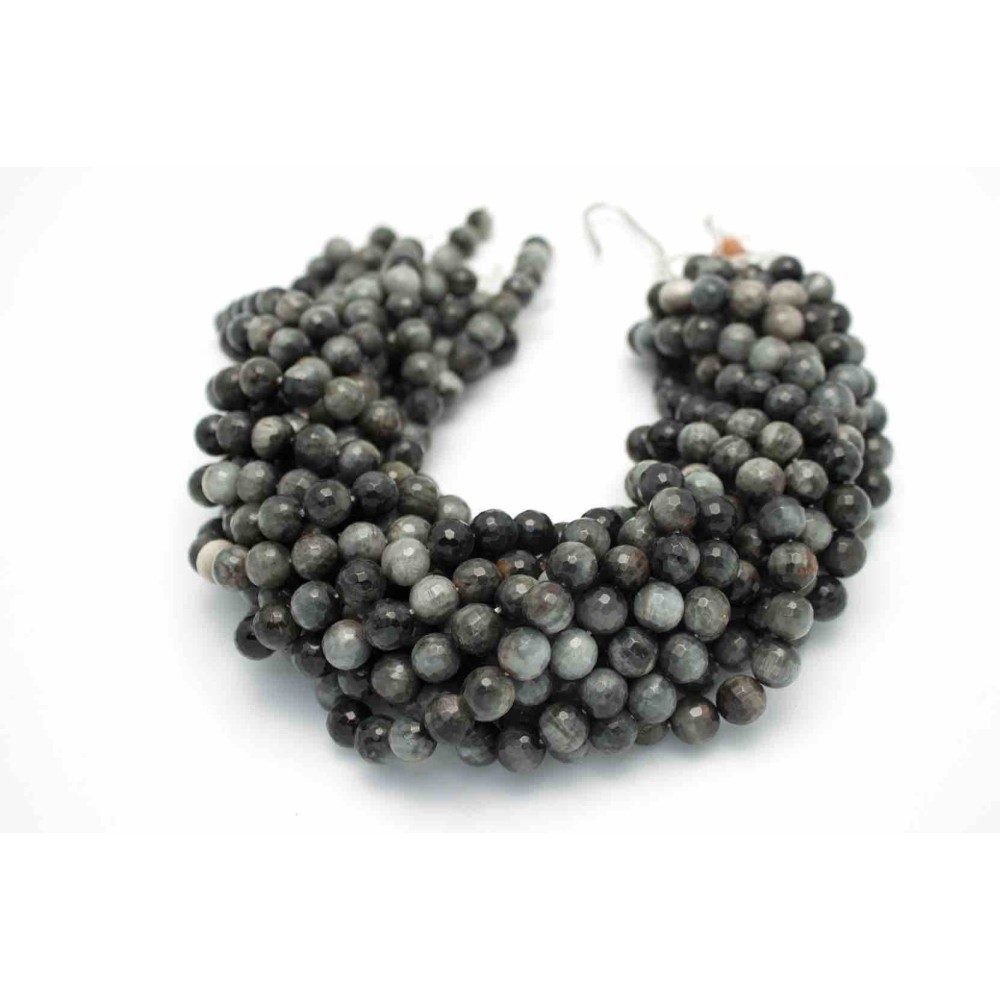 10mm Eagle Eye Faceted Round Beads