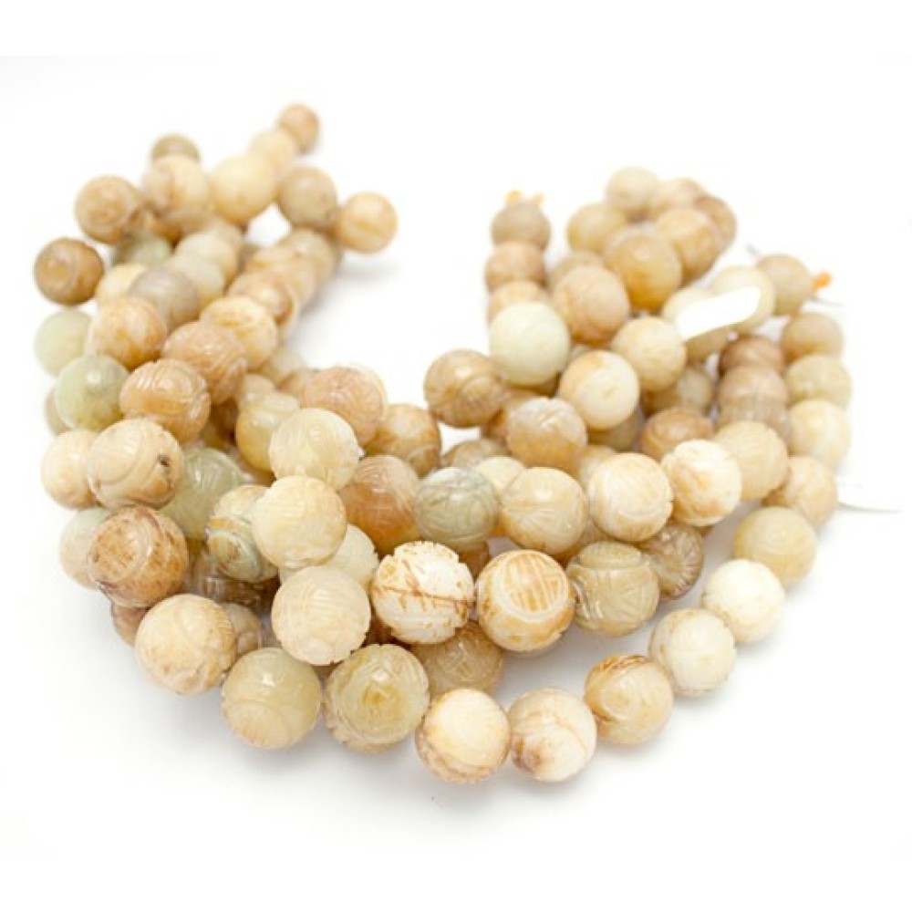 20mm New Jade Beads with Carving