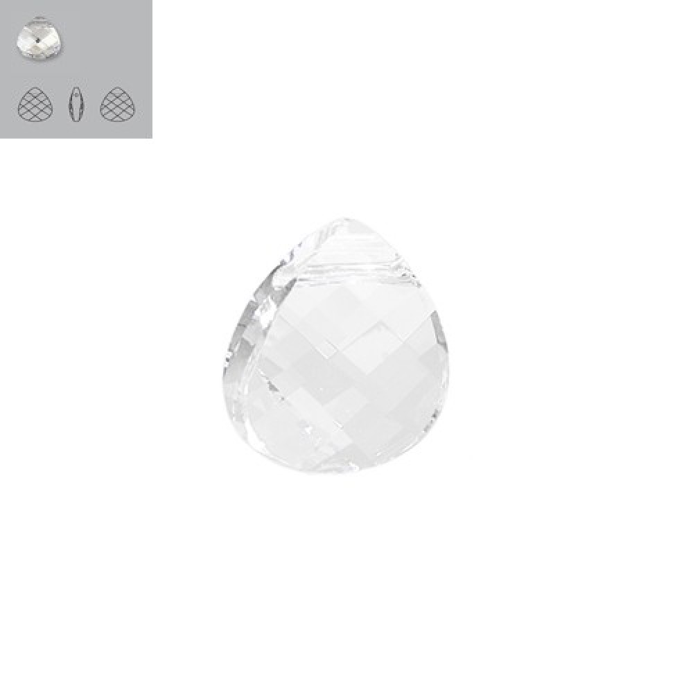 11x10mm 6012 Swarovski Crystal Flat Briolette Pendant Drop