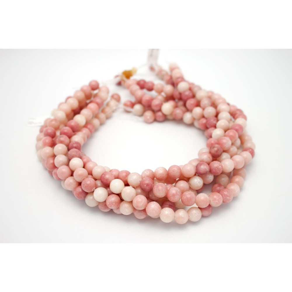10mm Pink Opal Smooth Round Beads
