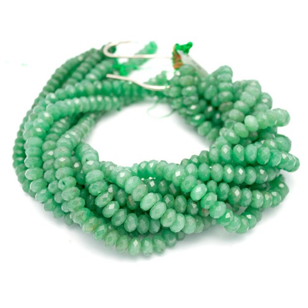 10mm Green Aventurine Faceted Roundel Beads