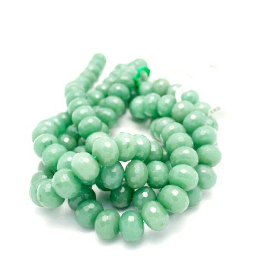 18mm Green Aventurine Faceted Roundel Beads