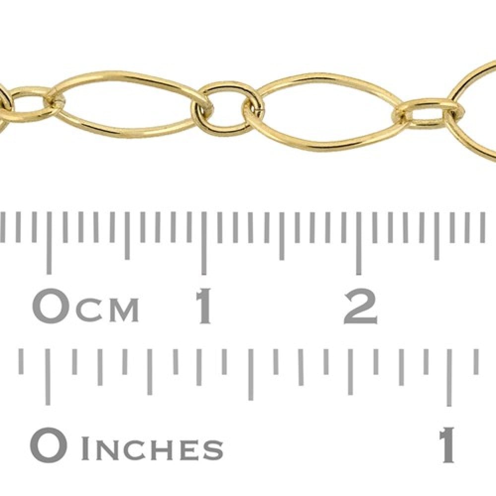 Gold Filled 1+1 Long Oval and Short Round Link Chain