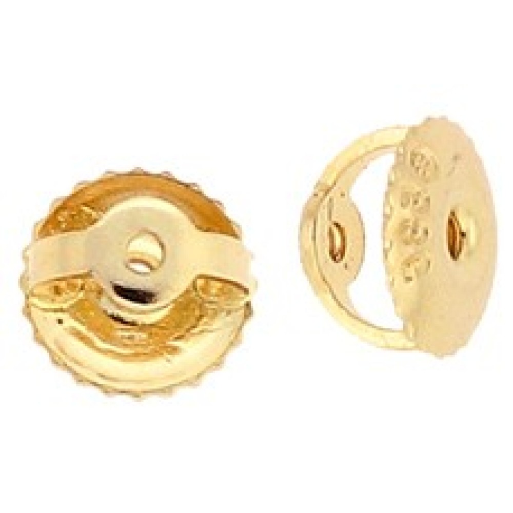 18K Gold Yellow Type A, 100 Threads/Inch Screw Earring Back