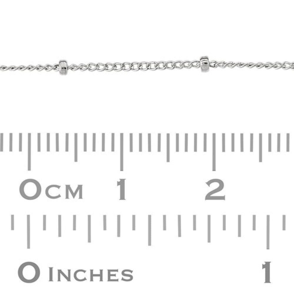 Sterling Silver Curb Link Smooth Roundel Satellite Chain