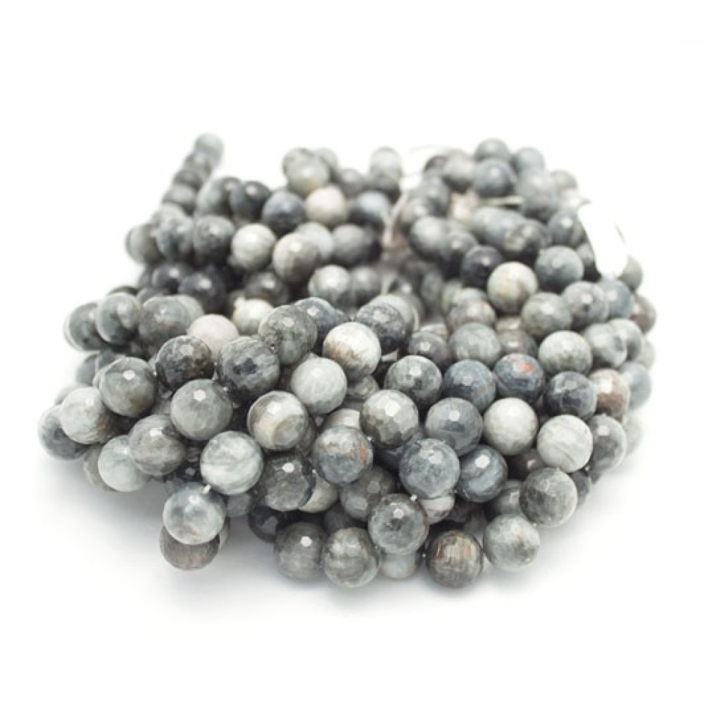 14mm Eagle Eye Faceted Round Beads